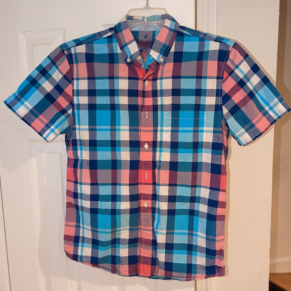 American Eagle Plaid Button-up